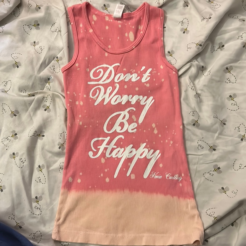 Kids pink washed tank top